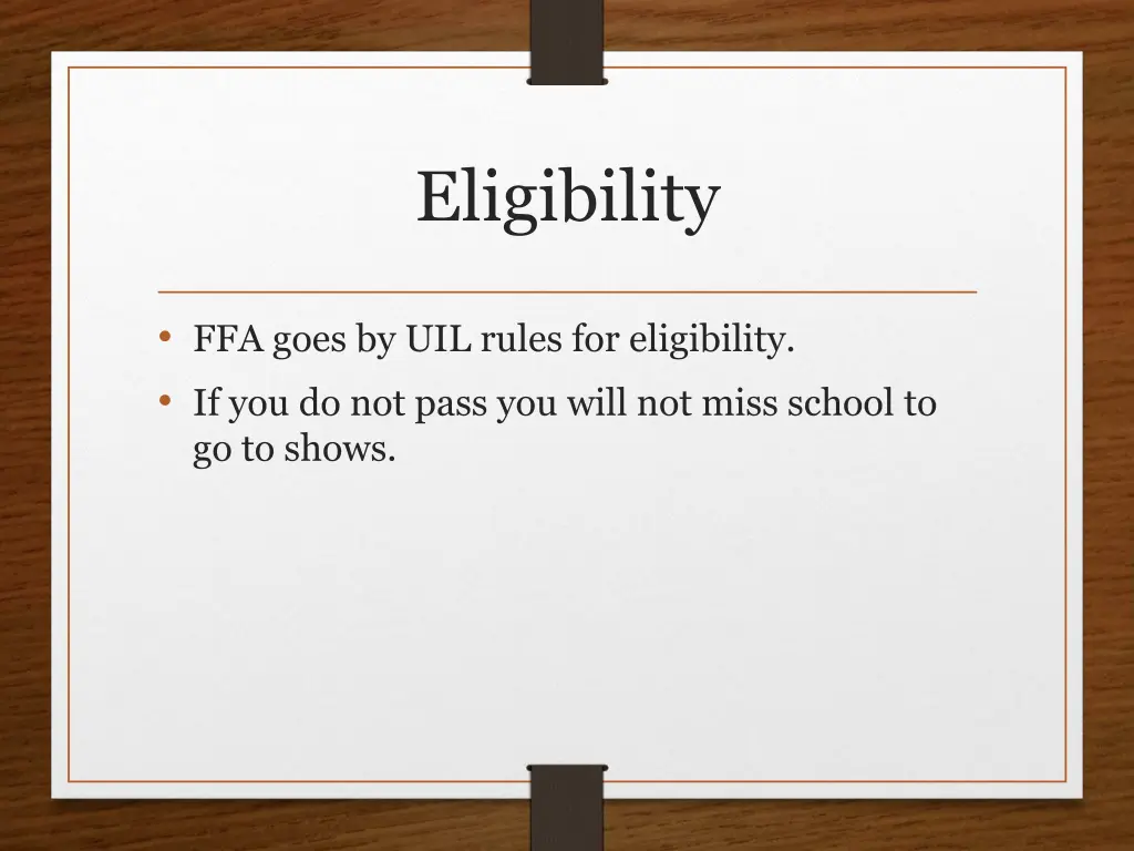 eligibility