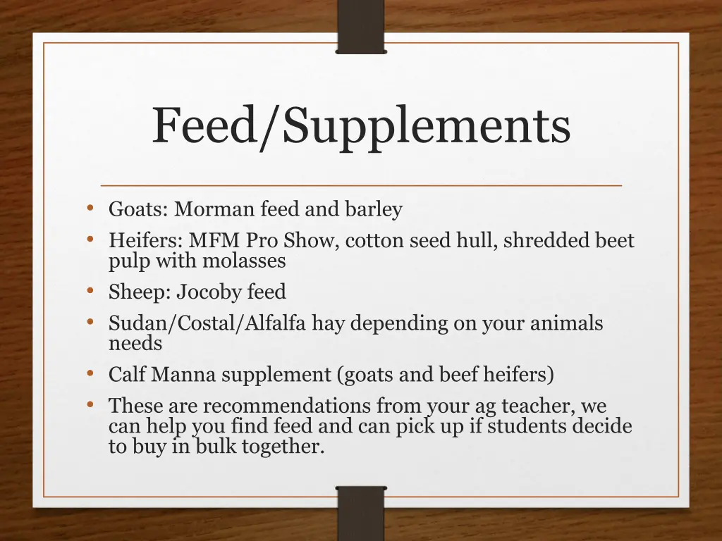 feed supplements