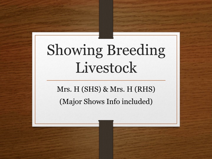 showing breeding livestock