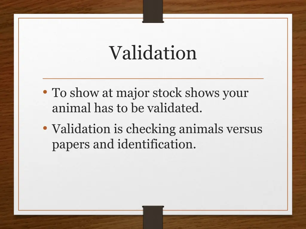 validation