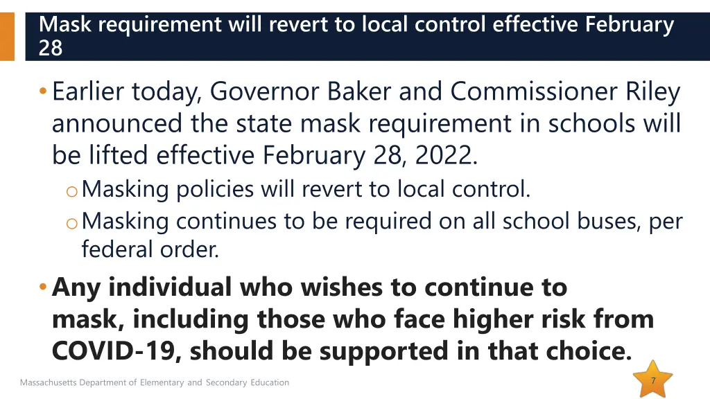 mask requirement will revert to local control