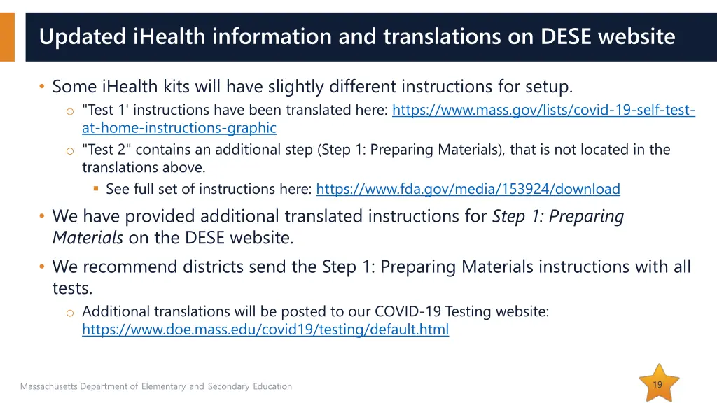 updated ihealth information and translations