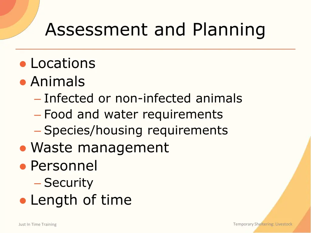 assessment and planning