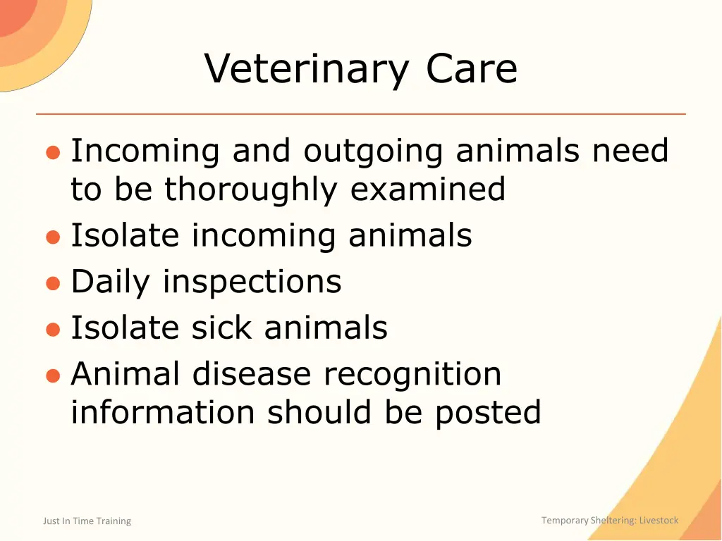 veterinary care