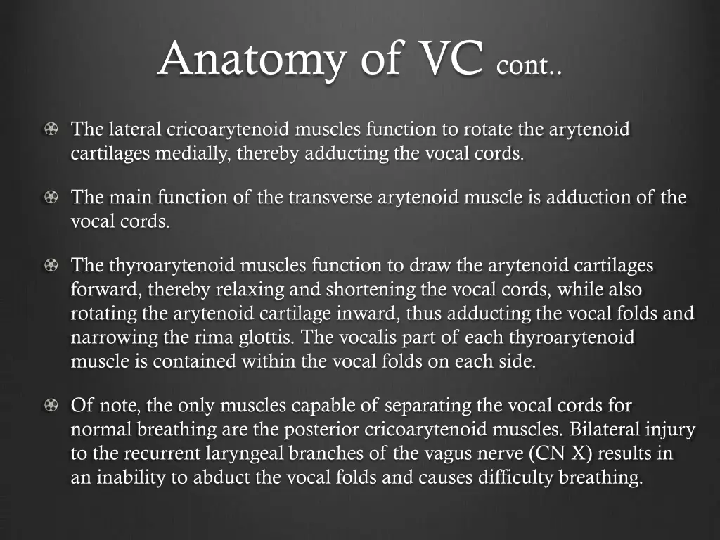 anatomy of vc cont