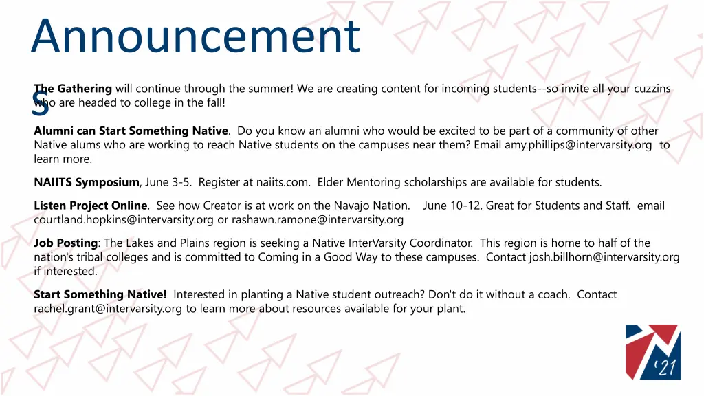 announcement s alumni can start something native