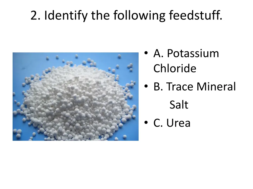 2 identify the following feedstuff