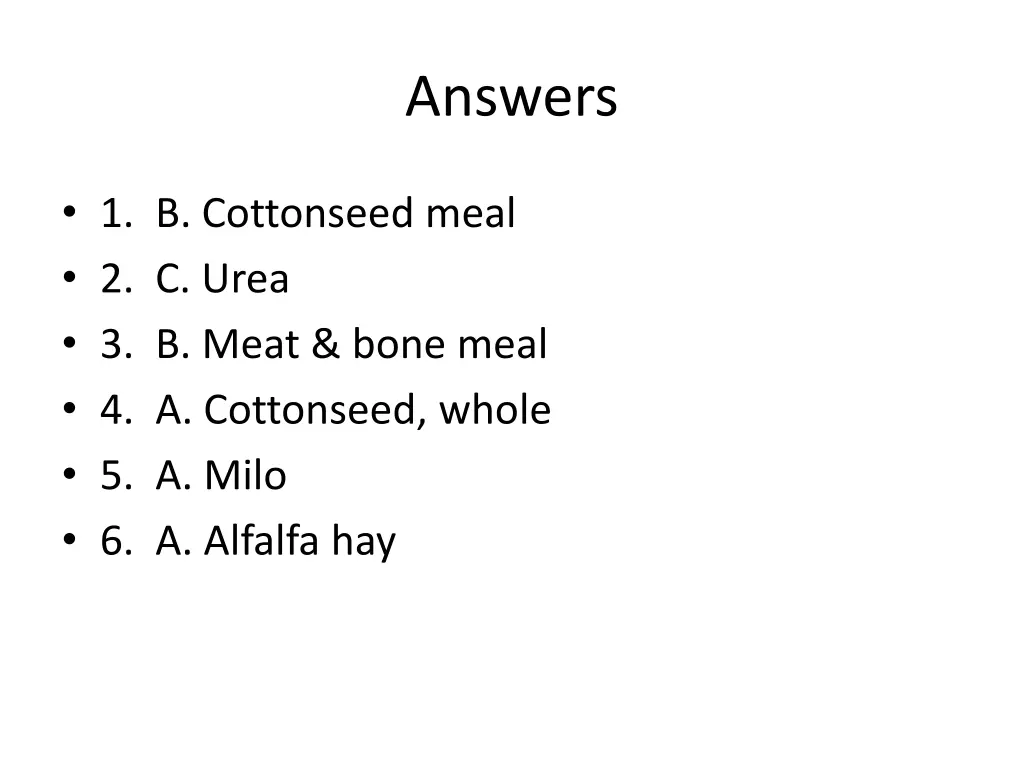 answers