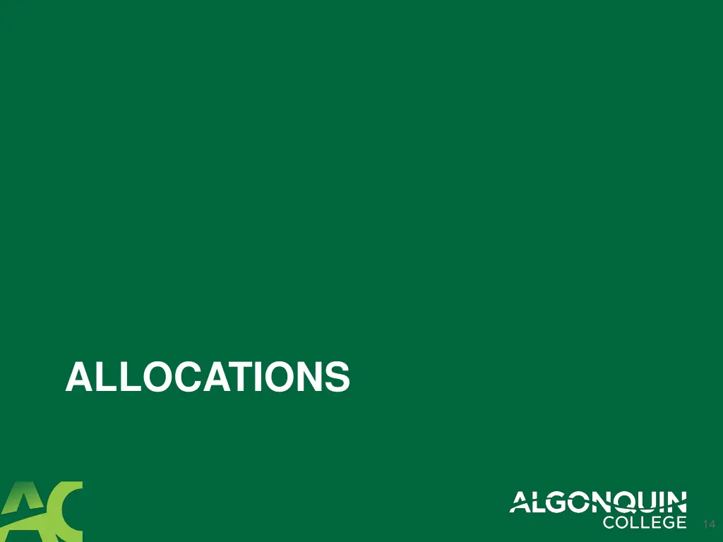 allocations