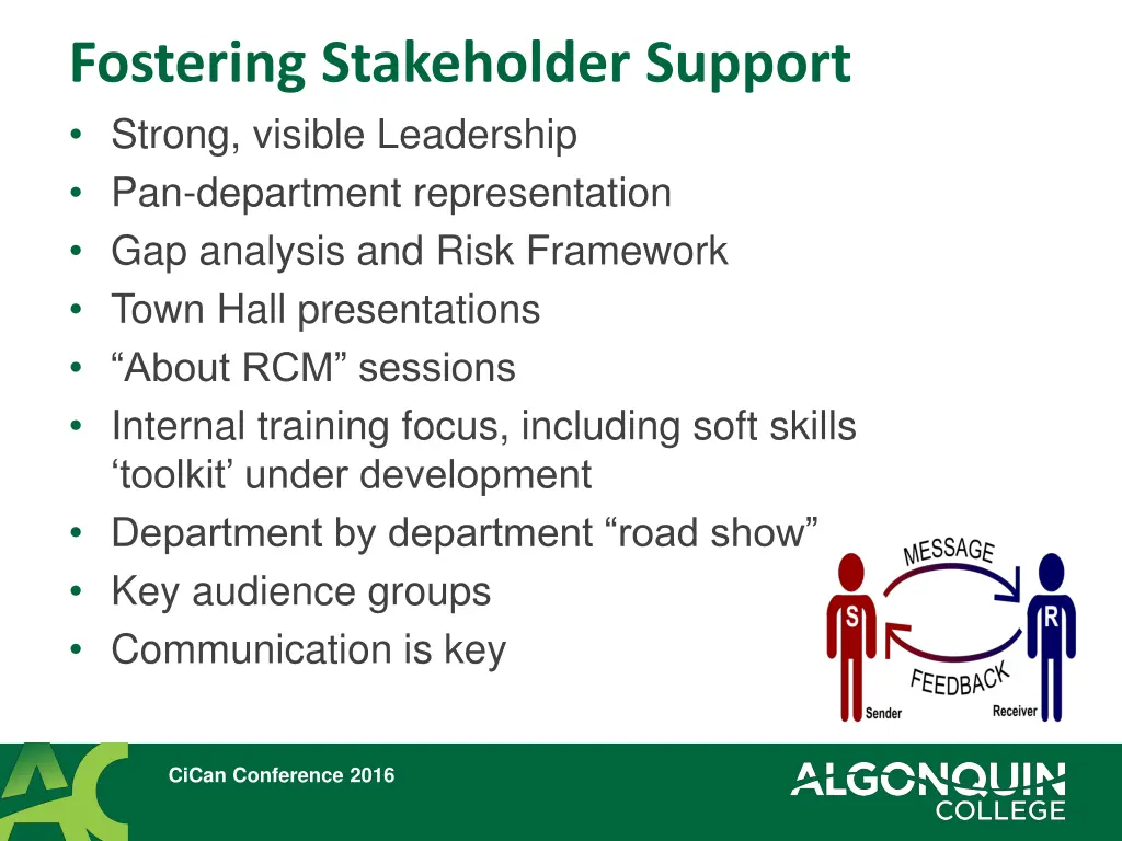 fostering stakeholder support strong visible