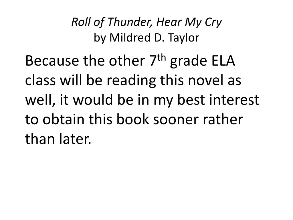 roll of thunder hear my cry by mildred d taylor 3