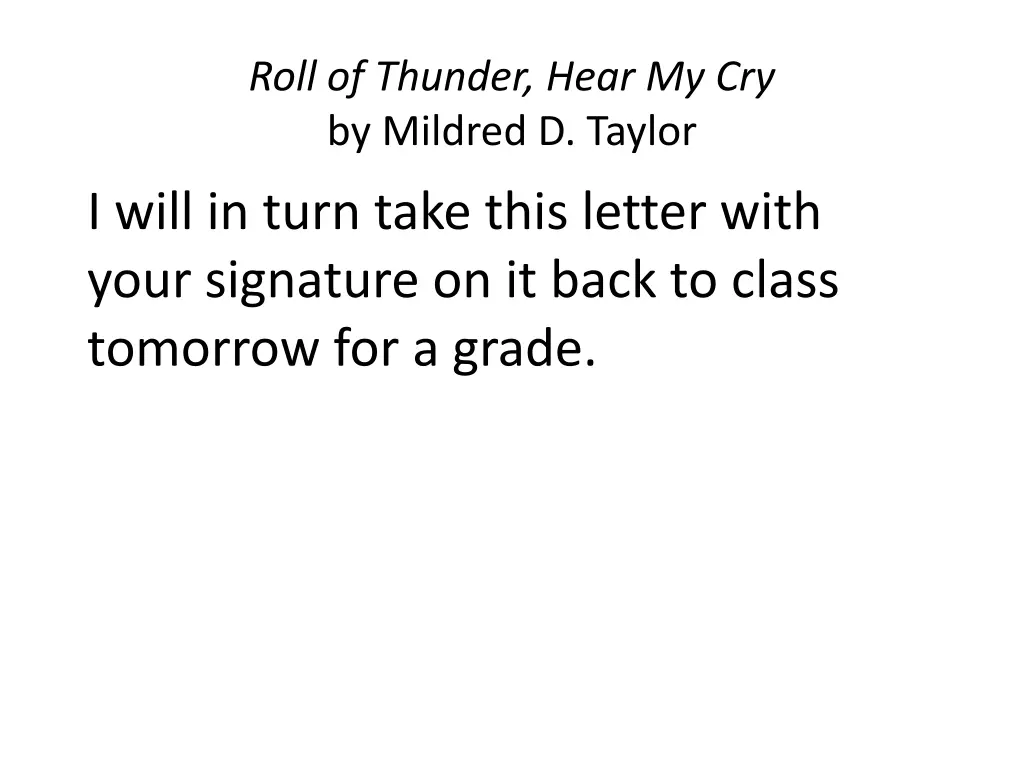 roll of thunder hear my cry by mildred d taylor 6