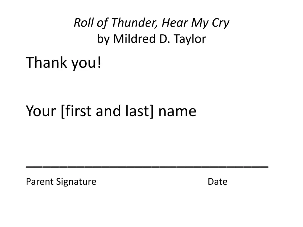 roll of thunder hear my cry by mildred d taylor 7