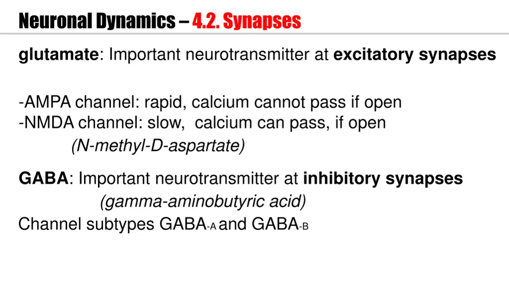 neuronal dynamics 4 2 synapses 2