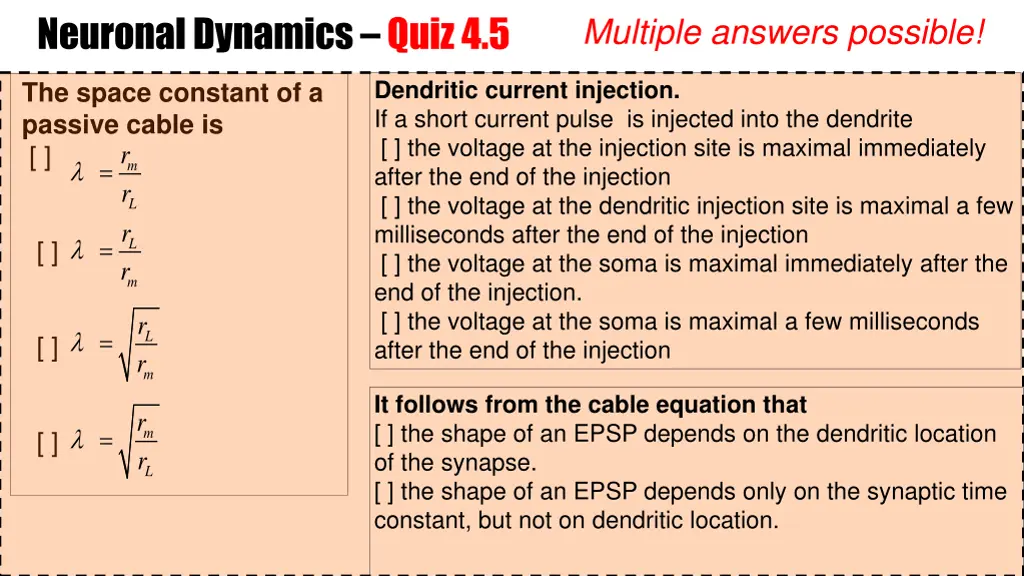 neuronal dynamics quiz 4 5