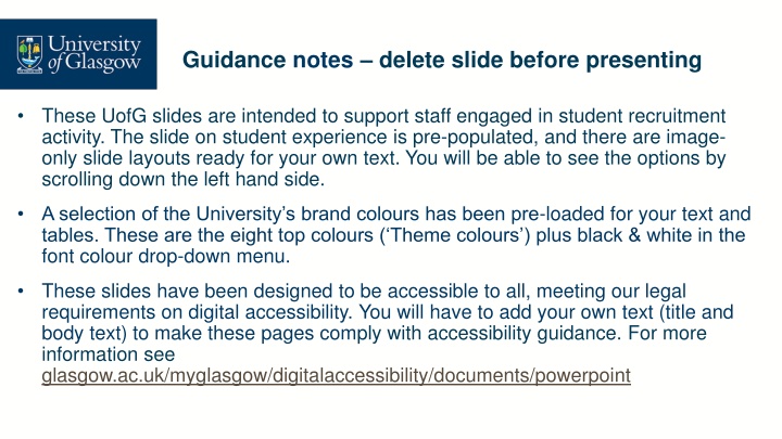 guidance notes delete slide before presenting