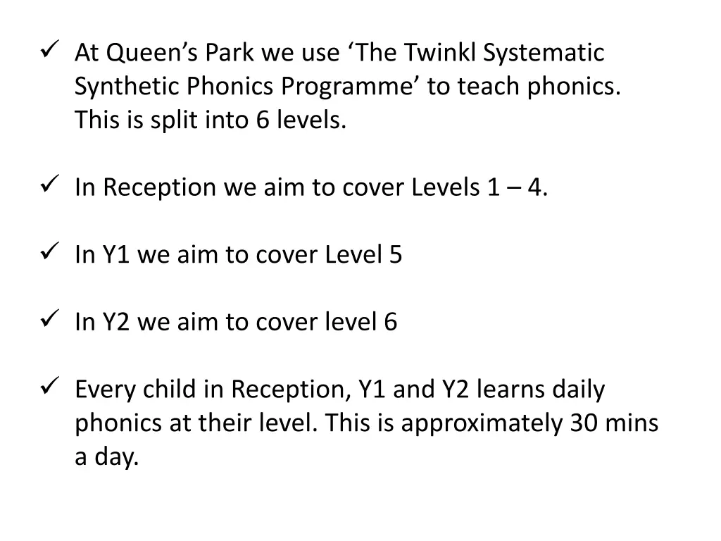 at queen s park we use the twinkl systematic