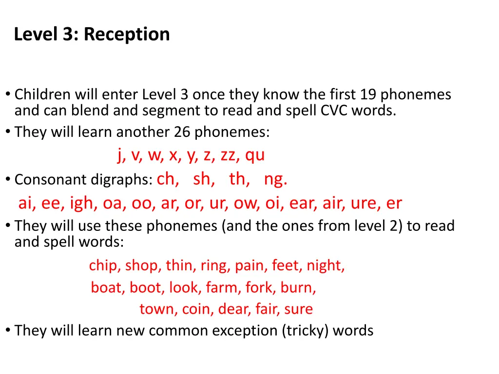 level 3 reception