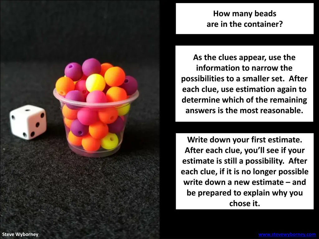 how many beads are in the container 1