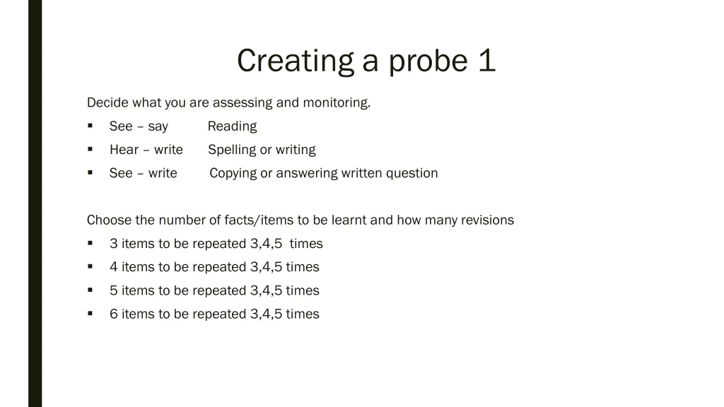 creating a probe 1