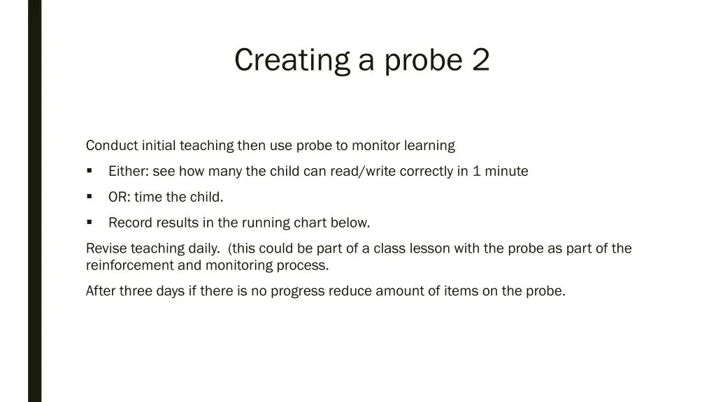 creating a probe 2