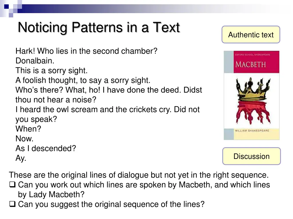 noticing patterns in a text 1