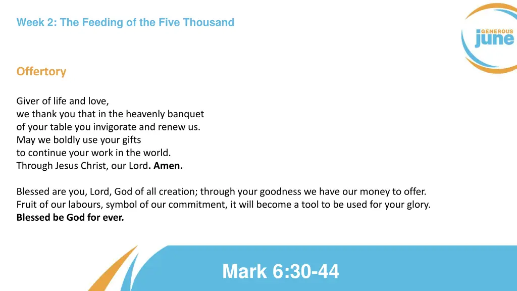 week 2 the feeding of the five thousand 9