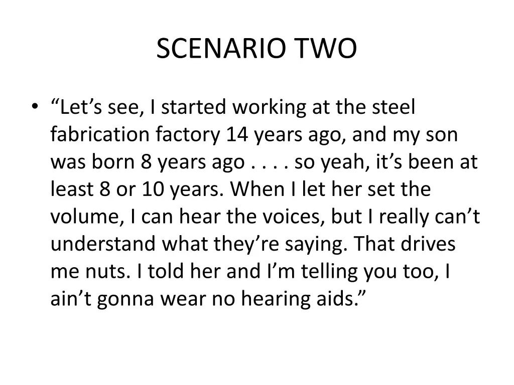 scenario two 2