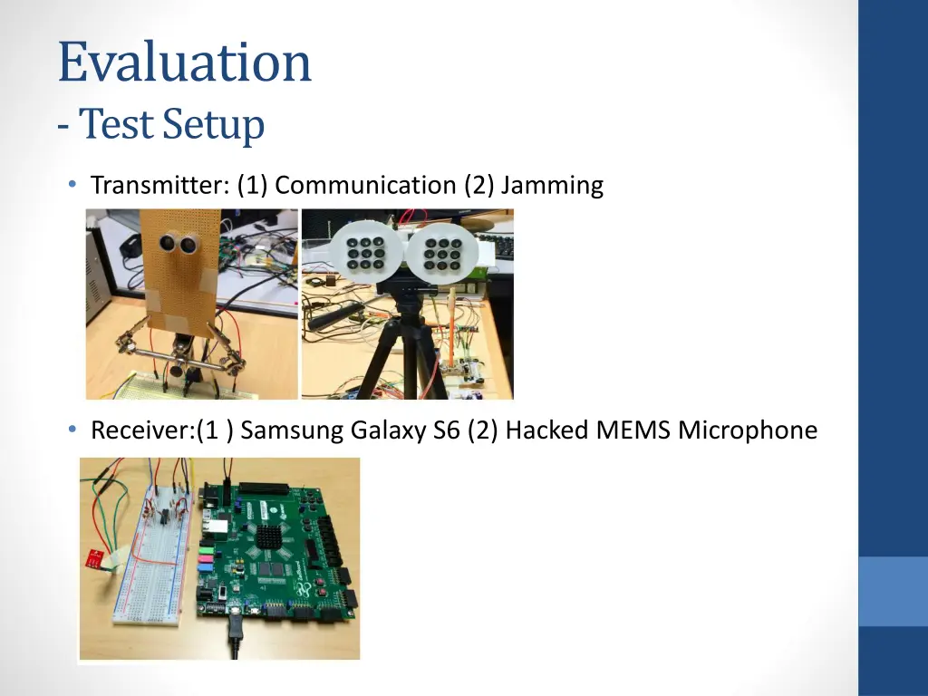 evaluation test setup