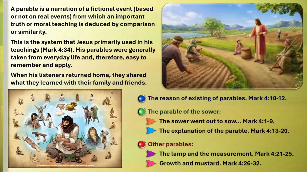 a parable is a narration of a fictional event