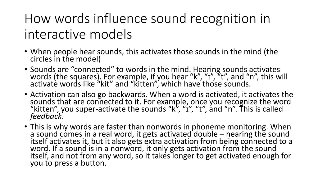 how words influence sound recognition