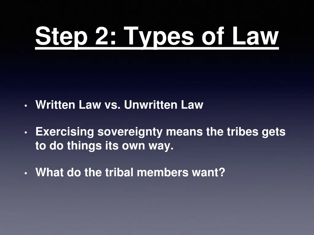 step 2 types of law