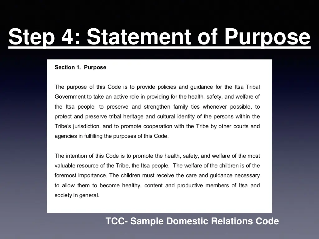 step 4 statement of purpose 1