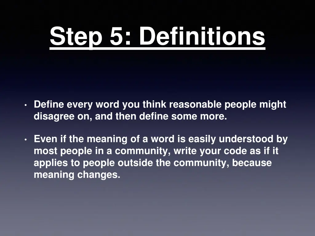 step 5 definitions 1