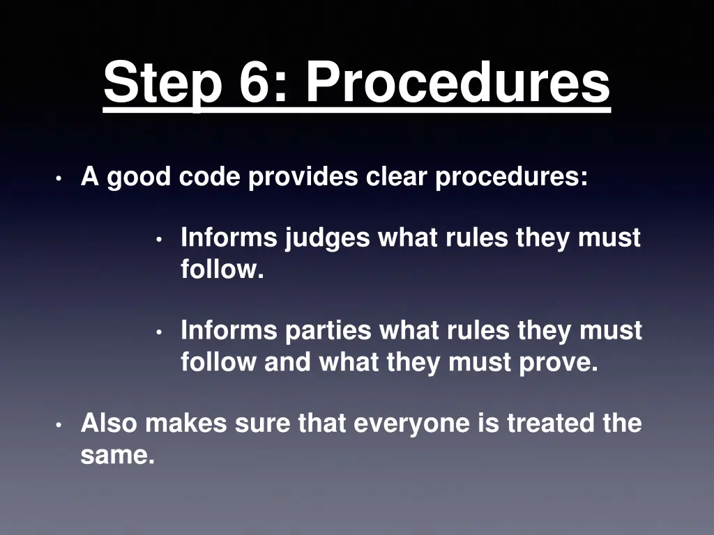 step 6 procedures