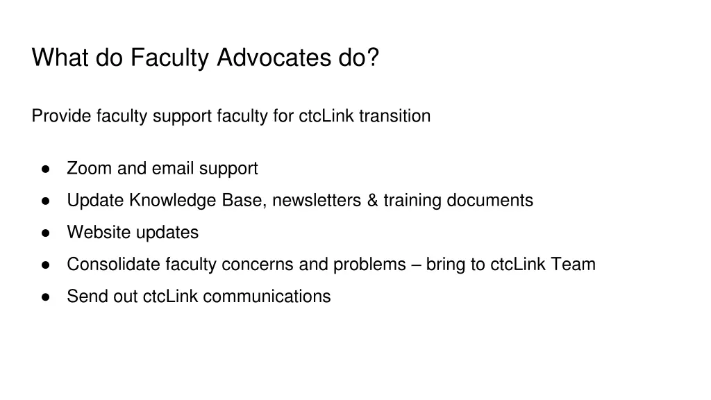 what do faculty advocates do