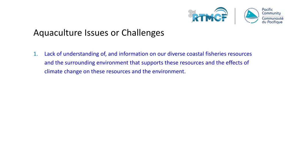 aquaculture issues or challenges