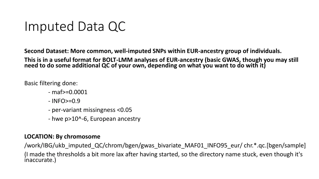 imputed data qc 2