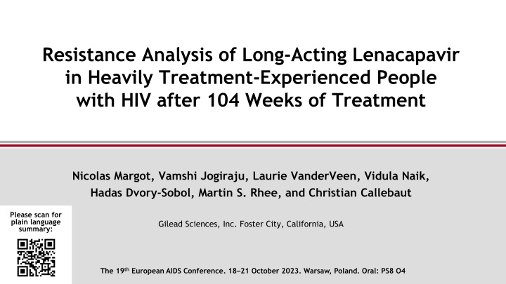 resistance analysis of long acting lenacapavir