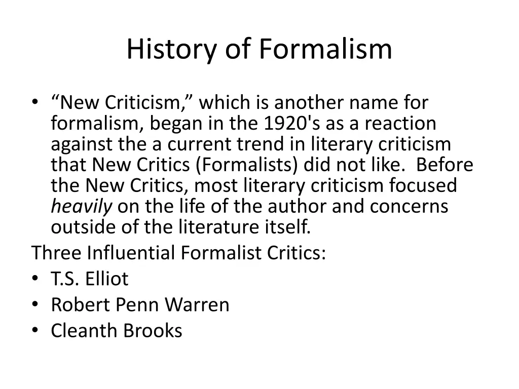 history of formalism