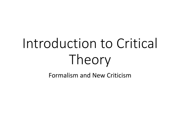 introduction to critical theory