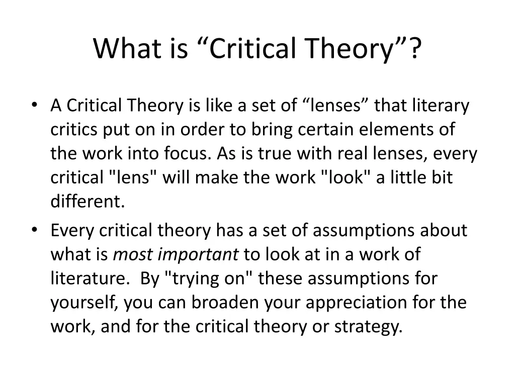 what is critical theory