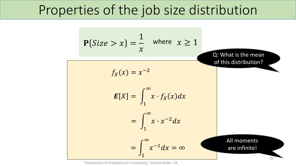 properties of the job size distribution 1