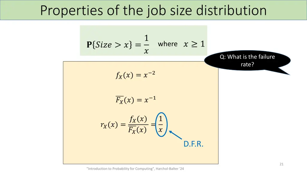 properties of the job size distribution 2