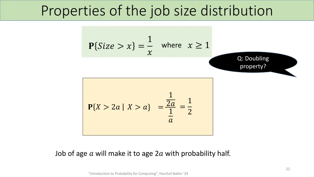 properties of the job size distribution 3