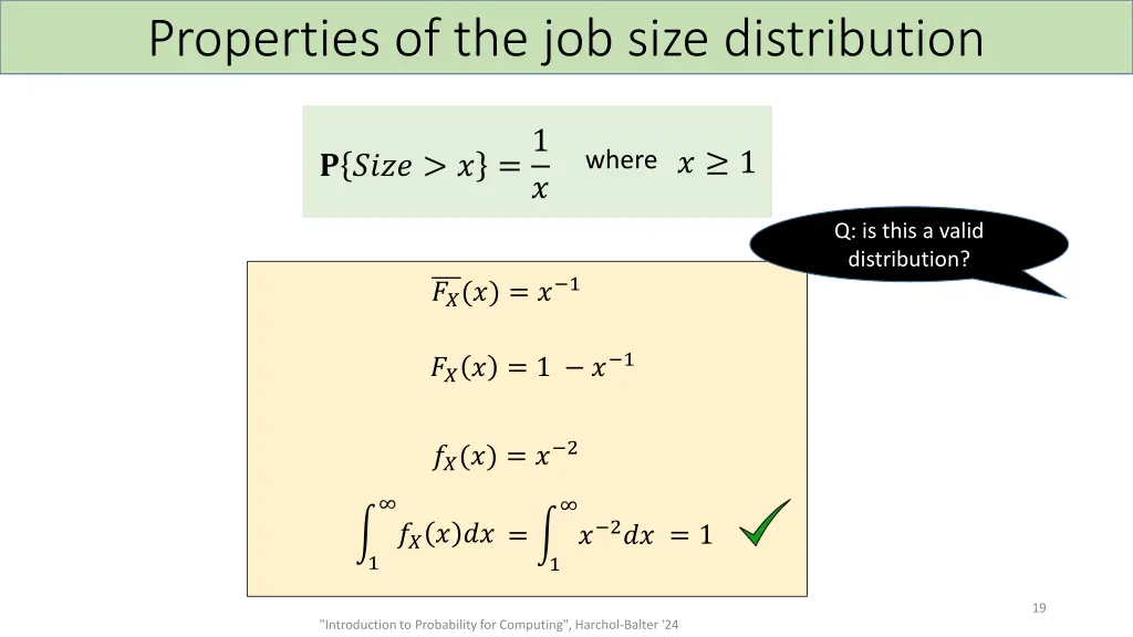 properties of the job size distribution