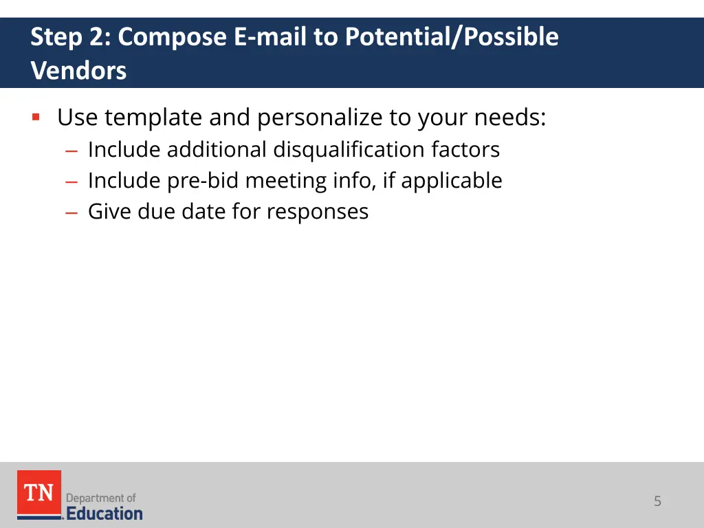 step 2 compose e mail to potential possible