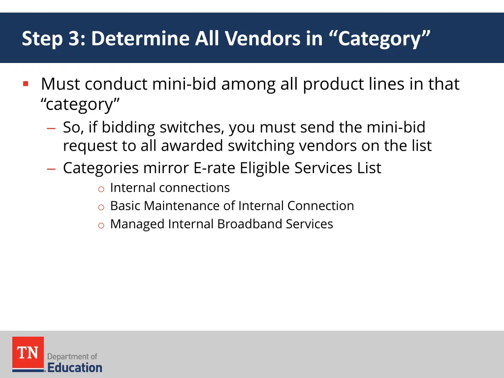 step 3 determine all vendors in category 1