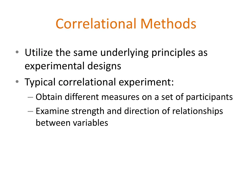 correlational methods