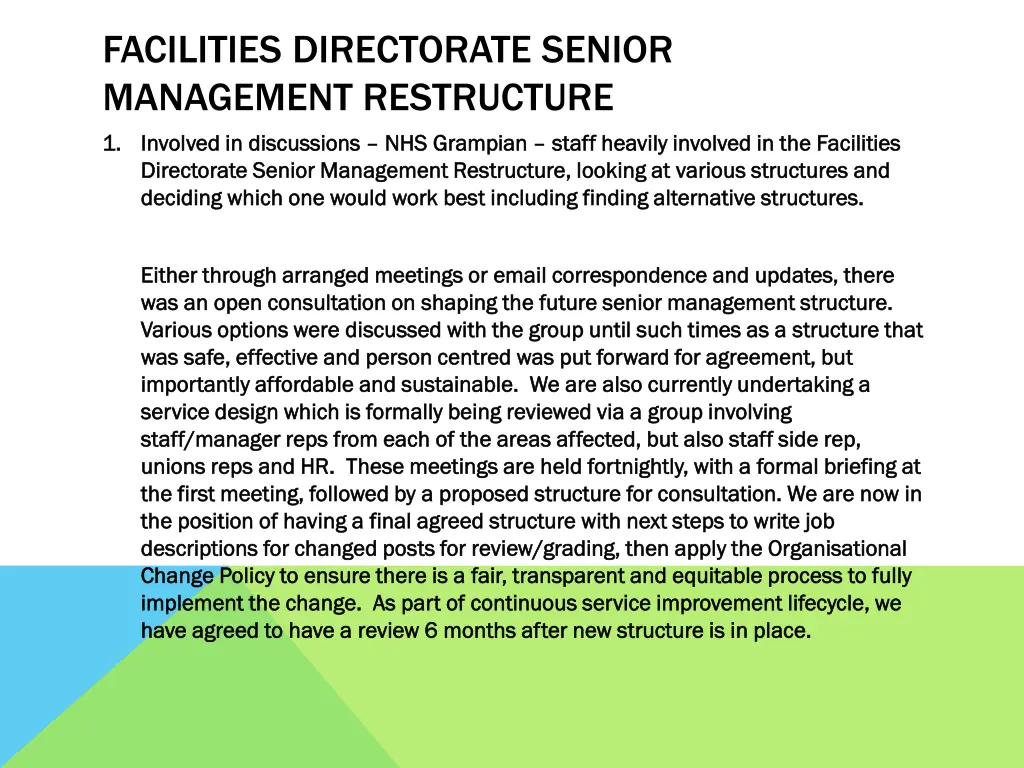 facilities directorate senior management